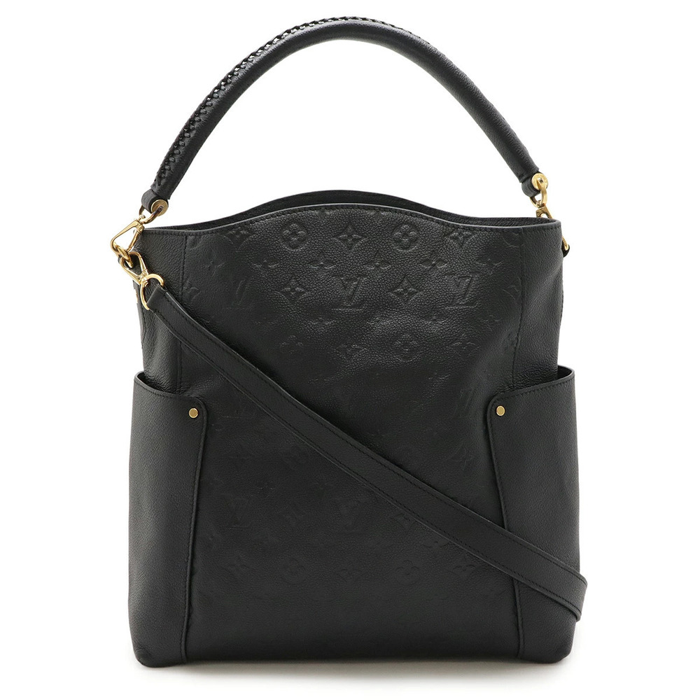 LOUIS VUITTON Monogram Empreinte Bagatelle Shoulder Bag Hobo Noir Black